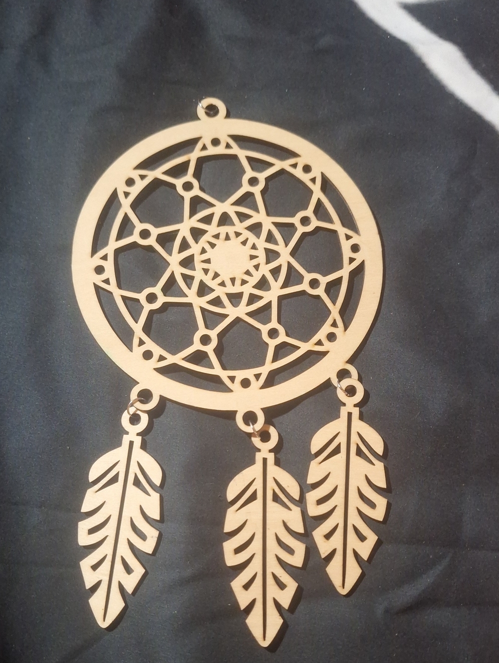 Artisan Made 3D Laser Wooden Dreamcatcher Wall Hanging - Natural Light Wood